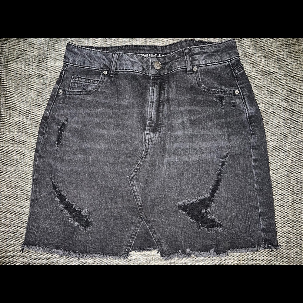 Black Denim Skirt